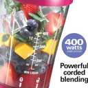 Hamilton Beach Portable Blender for Shakes and Smoothies, 14 Oz BPA Free Travel Cup & Lid, Durable Stainless Steel Blades, Personal Smoothie Blender, Raspberry, 51131G