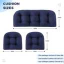 3 Pieces Patio Chair Cushion Set for Outdoor Wicker Furniture