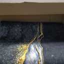 Modern Aesthetic Grey Black Gold Marble Abstract Area Rug 5x7 Non-Shedding Soft Rug for Livingroom Bedroom Diningroom Indoor Office Kitchen Floor Carpet (Z1)