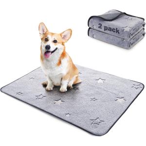 LOOBANI Washable Pee Pads for Dogs, Reusable Pee Pads for Dog Puppy Training Mat Non Slip Whelping Mat for Dog Playpen, Crate, Car, Grey 2 Pack 18 x 24 in