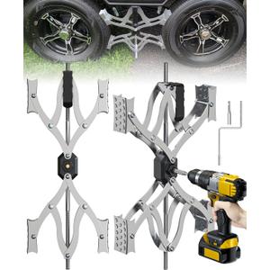 X Chocks XL [Extended Allow Drill Adjust], A Pair 4'' to 17'' Wheel Stabilizer for Travel Trailers, RV Tire Stabilizers Locked Chocks for Campers Travel Trailers Trucks, Wheel Scissor with Wrench