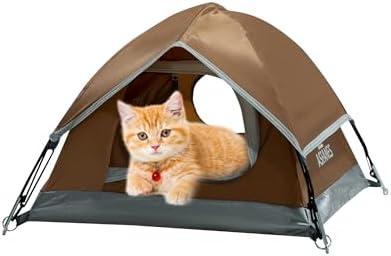 Outdoor Waterproof Pet Camping Tent, Cave Bed for Indoor Cats and Small Dogs, Portable Cat House Dog House, 21.6x21.6x14.9''