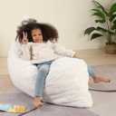 MOMCAYWEX 3-in-1 Kids Bean Bag Chair, Gaint Pillow Mattress for Kids, 35" x 50" x 10", Cream