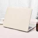 Seorsok Compatible with New MacBook Air 13.6 inch Case M5 M4 M3 M2 2026 2025-2022 Release A3449 A3240 A2681 A3113,Elegant Leather Plastic Hard Case with Keyboard Cover,Beige Woven No Logo Cutout