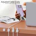 2 x Cord Organizer Holder, 8 Pack Magnetic Desk Cable Clips Management, Hide Phone Charging Cable Keeper, Strong Adhesive Wire Charger Holder for Nightstand, Kitchen Appliances, Office Supplies (White)