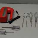 5-Speed Electric Hand Mixer, 800W Handheld Mixer with Turbo for Baking & Cooking, Kitchen Food Mixer with Storage Case & 6 Stainless Steel Attachments (2 Beaters, 2 Dough Hooks, 2 Whisks)-Red