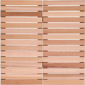 bingaai Cedar Wood Shower Mat, Cedar Wooden Bath Mats, 30" Square Mat, Foldable Wood Bath Mat Non-Slip for Bathroom Bathtub Spa Sauna Garden Home, Wooden Floor Mat Large for Indoor and Outdoor