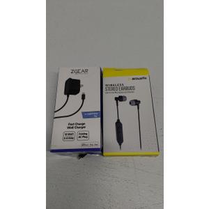 Pack Of 2: Fast Charge Wall Charger, Stereo Earbuds