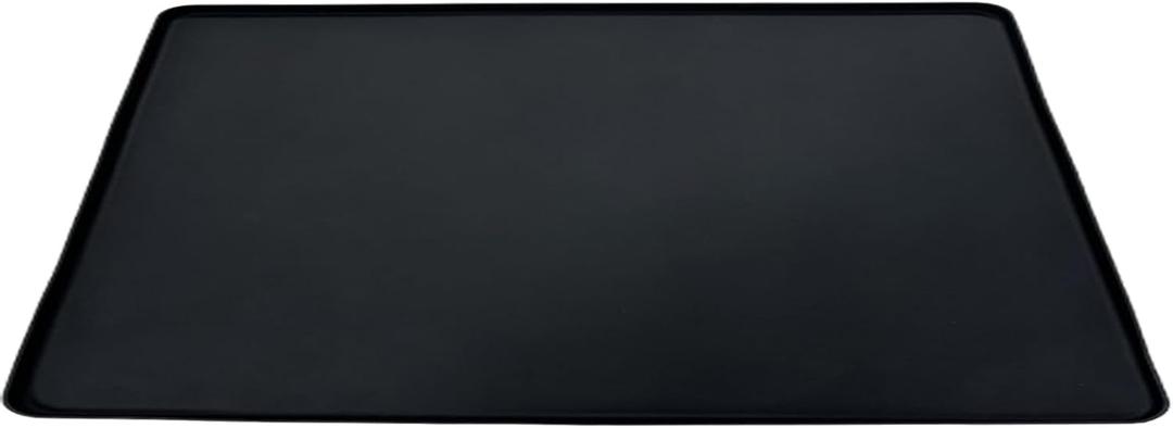 Dishwasher Drip Pan, Raised Edge Waterproof Pad, 60x50x1.5cm, Silicone Tray Mat, Appliance Drip Pan, Soft Portable Pad, For Kitchen Sink Cleaning Home Workshop (Black)