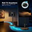 Mobile TV Stand with Power Outlet, Rolling TV Cart for 27-70 Inch OLED LED Monitors, 6 Levels of Height Adjustment, Ambient RGB Lighting on The Bottom Wheels Holds up to 88lbs