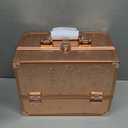 FRENESSA Makeup Case 11.8 Inch Makeup Organizer Case Large Cosmetic Box with Mirror Portable 3 Trays Travel Storage Box for Make Up Nail Tech Kits Cosmetology Case 3D Rose Gold Floral