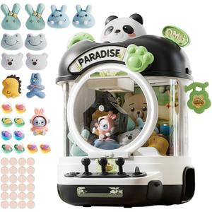 Large Claw Machine Arcade Toy with LED Light & Adjustable Sound,14" Candy Dispenser Toys Mini Vending Machine for Kids Christmas Birthday Gifts for Girls Boys Ages 3+(Panda)