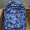 Travelers Club 4 Piece Rolling Backpack Set With Accessories, Blue Pixel