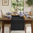 Classic Linen™ by D'Moksha Black Table Runner 72 Inches Long, 100% Pure Linen, 14 x 72 Inch Table Runner for Dresser, Dining- Mothers Day, Spring, Summer
