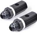 10AN Male Fuel Cell Tank Rollover Vent Valve Aluminum Fuel Cell Tank Mounted Hose Line Fitting Black Anodized 2Pcs