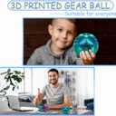 2 x 4-inch 3D Printed Gear Ball Fidget Toy Cube, Spin Ball, Gear Sphere, Sphere Desk Toy, Cool Toys for Kids and Adults, Fidget Toy for Stress and Anxiety Relief
