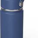 OISIZ Kids Water Bottle with Straw Lid 14oz, Vacuum Insulated 316 Stainless Steel Water Bottles for Kids for School, Leakproof Water Bottle, BPA Free and Keep Cold for 24 Hours (Navy Blue)