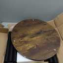 Small Round Side Table - 3-Tier Oval Accent Table for Small Spaces, Rustic Wood and Metal Couch End Table, Nightstand for Bedroom or End Table Living Room, Easy to Assemble, Rustic Brown (1-Pack)