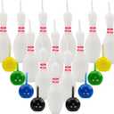 Cornucopia Bowling Cake Candle Set (20-Piece Pins and Balls Birthday Candle Set)