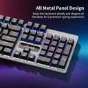 Newmen GM325Pro Mechanical Keyboard,104 Keys Rainbow LED Backlit Wired Gaming Keyboards,Hot-Swap Metal Panel ABS Black Keycaps Gaming Mechanical Keyboard for Windows Laptop PC Linear Red Switches