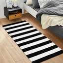IOHOUZE Black White Striped Rug -2x4.3 Front Door Mats Outdoor,Washable Rug for Front Porch Decor,Spring Summer Welcome Mats Outdoor Indoor, Doormat for Farmhouse/Entryway/Home Entrance