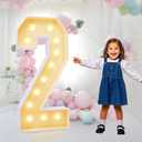 4FT Plastic Marquee Numbers 2 - Light up Numbers Are Made from Corrugated Plastic Board - Quick Assembly Without Tools, Disassembled Components Can Be Used for Photo Wall Decoration, Yard Sale Signs