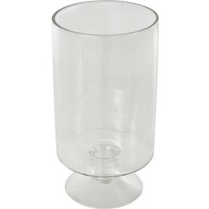 Deco 79 Glass Wide Candle Holder with Elevated Base, 6" x 6" x 11", Clear