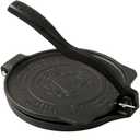 Victoria 8-Inch Cast Iron Tortilla Press HD Spherrous, Commercial-Grade Cast Iron Tortilla Maker, Roti Press, Pataconera Seasoned with Flaxseed Oil, Made in Colombia, Black