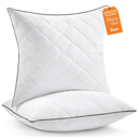 1 MIDDLE ONE Throw Pillows (Pack of 2, White), 16 x 16 Inches Decorative Pillow Insert for Couch, Sofa and Bed, Memory Foam Indoor Square Pillow Forms Stuffer (16x16 Inch)