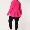 Agnes Orinda Women's Plus Size Blazer Notch Panel Work Business Casual Outfits Dressy Suit Jacket Peplum Blazers (Pink, XL)
