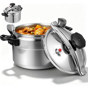 11L Pressure Cooker Aluminum Silver Multi-Cooking Stovetop Pressure Cooker