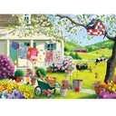 Puzzles for Adults 500 Pieces - Buzy Spring Backyard Jigsaw Puzzle, Farm Quilts Garden Cabin Puzzle, with Birdhouse,Plants and Dog for Teens 14-16, Impossible Puzzle Perfect for Game Nights 20.5x15 in