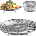 Steamer Basket Stainless Steel Instant Pot Accessories for Food and Vegetable, Zocy Premium Expandable Steam Basket to Fit Various Size Pots Medium (6.1" to 10.2"))