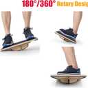 Adult Professional Wooden Balance Board - 350 lbs Non-Slip Balance Board Design, Suitable for Physical Therapy and Under-Desk Use, 2 Simple Setup Methods, Durable and Stable Wooden Board