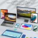 LAMA 7 Colors Backlit Bluetooth Keyboard and Mouse Combo for iPad Pro/Air/Mini, Ultra-Slim Rechargeable Wireless Keyboard and Mouse for iPhone 15/14/13 Pro/Samsung/PC/Laptop/iOS/Windows/Android,DBL