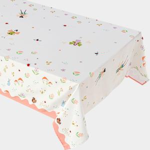 Cheerland Woodland Fairy Tablecloth Fairy Birthday Decoration Forest Creatures Table Cover for Girls Birthday Tea Party Baby Shower and Mushroom Themed Party Fabric Cloth Supplies