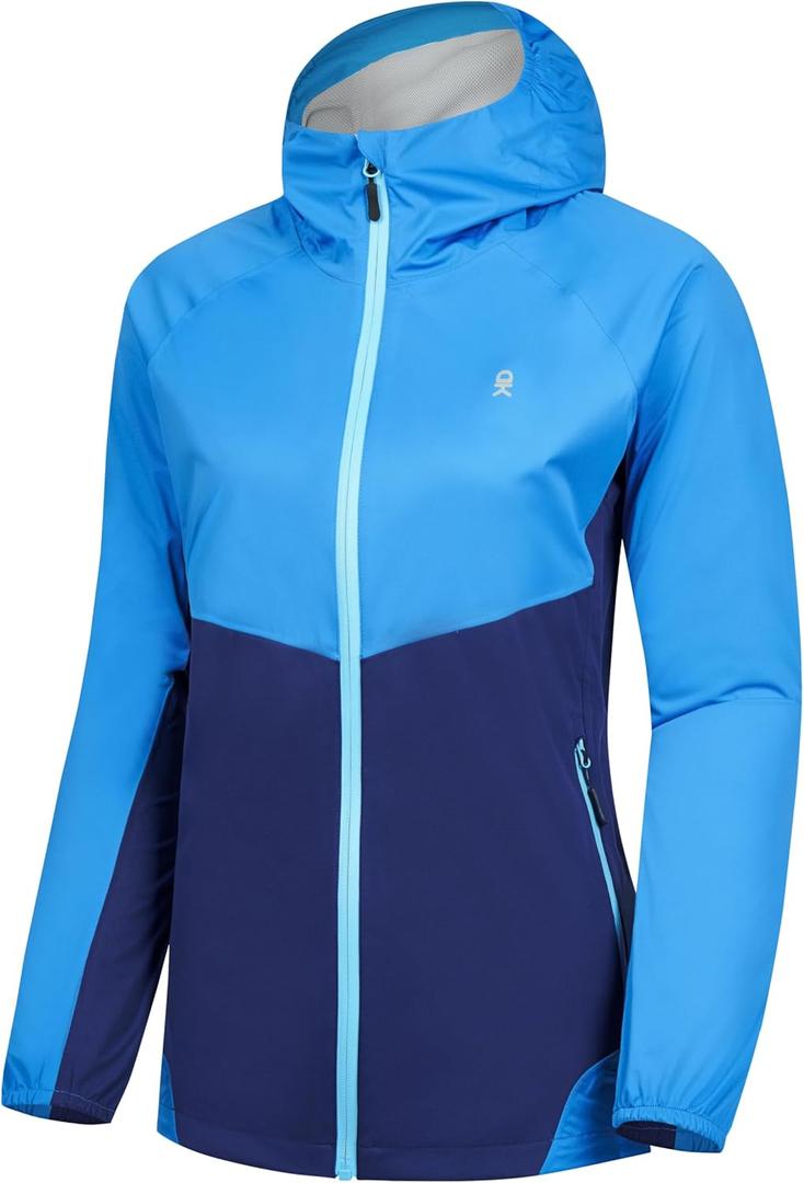 Little Donkey Andy Rain Jacket Women, Lightweight Waterproof Windbreaker with Hooded for Outdoor (Blue, S)