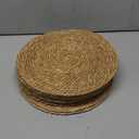 13.8 in Round Woven Placemats Plate Chargers Set of 10, Rattan Wicker Table Mats Chargers for Dinner Plates Boho Farmhouse Rustic Place Mats for Dining Table Decor (Natural Color)