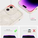 Compatible with iPhone 16 Plus Case, White Floral Flower Aesthetic Design for Girls Women Full Camera Lens Soft Silicone Shockproof Protective Cover