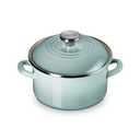 Le Creuset Enamel on Steel Traditional Petite Stockpot, 3.8qt., Sea Salt