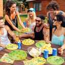 144 Pcs 3D Pickleball Party Supplies Paper Pickleball Plates and Napkins Dinnerware Set Tableware Supplies Includes Paper Plates Napkins Forks Serve 24 for Birthday Sports Party decorations