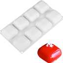 OCPO KITCHEN Square Silicone Mold for Baking Mousse Cake, 3D Silicone Mold for Baking Cheese Cakes Dessert Pastry Chocolate Pudding Ice Cream Handmade Soap Mold (8-Cavity)