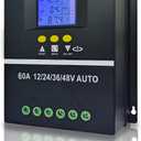 MPPT 36V/48V/24V/12V Solar Charge Controller Tools 100A/80A/60A LCD Dual USB Lead Acid Lithium Batteries Quick Charger (60A)