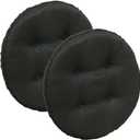 Klear Vu Omega Gripper Non-Slip Tufted Round Barstool Cushion for Dining Rooms, Cafes, Bars and Restaurants, 14” Midnight 2 Pack