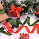 Gift Wrapping Satin Ribbon for Flower Bouquet Arts Crafts Sewing 25 Yard Each Roll Ribbon for Merry Christmas Decoration (Christmas Red Green-1, 3/8 inch Width) Pack of 4