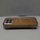 Wood Riser Small Decorative Tray Sink Soap Dish, Vanity Tray Pedestal Stand 8.7 x 3.6 inches (Light Brown)