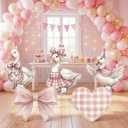 Pinkunn 5 Pcs 20 Inch Silly Goose Party Decorations Pink Large Plastic Silly Goose Cutouts with Stand Bow Heart Decor Photo Prop Backdrop for Baby Shower Birthday Party Indoor Lawn Yard Sign Supplies