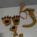 Syhood Puppy Dog Costume Set Kids Dog Ears Headband Bowtie Nose Tail Paw Gloves Dog Animal Costume Accessories for Carnival(Light Coffee, Rustic Style)