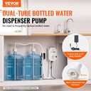 VEVOR Bottled Water Dispenser Pump System, 2x5 Gallon Dispensing System, Automatic Electric Water Dispenser, Double-Pipe Water Jug Pump, Compatible Use with Coffee/Tea Machine, Refrigerator, Ice Maker