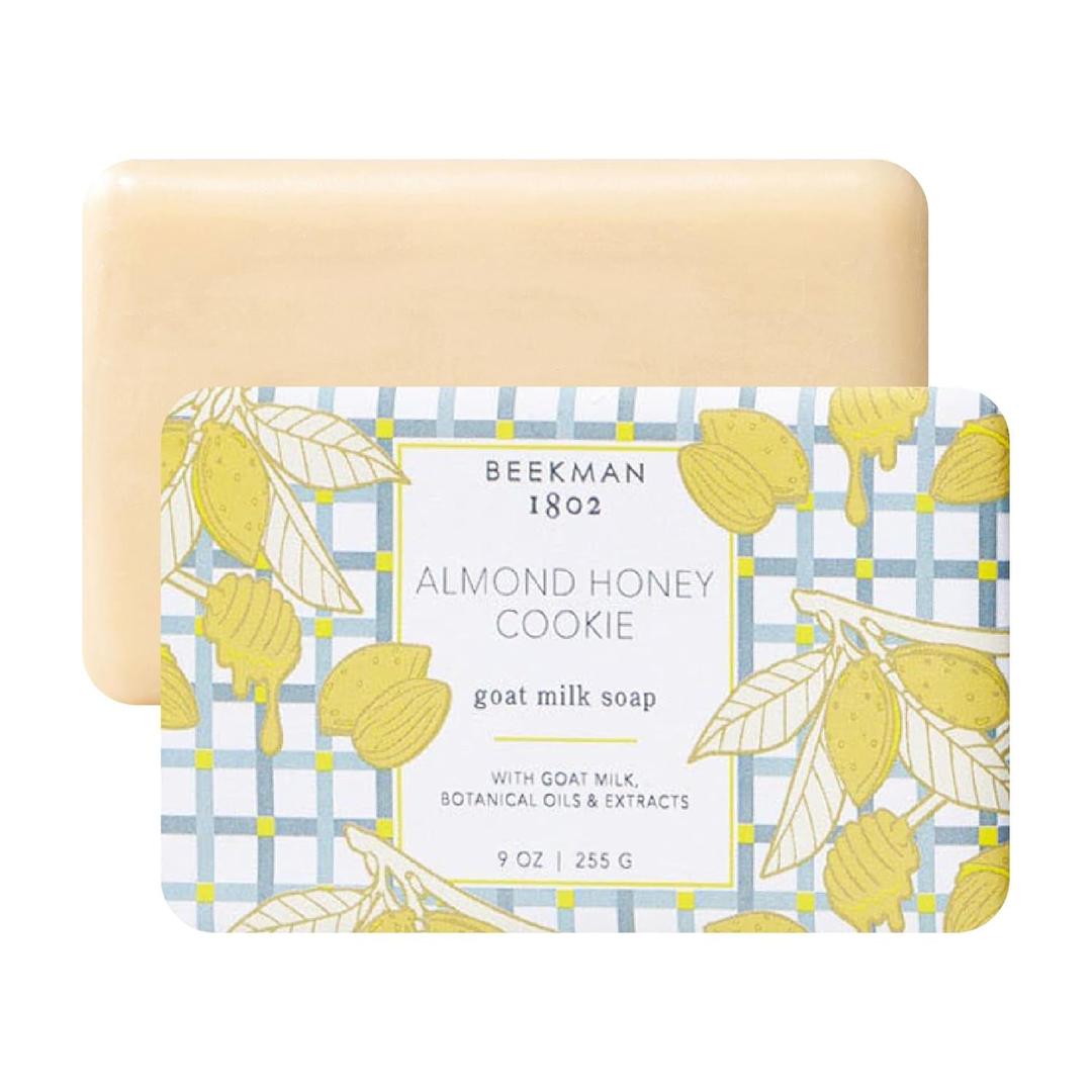 Beekman 1802 Goat Milk Body Soap Bar - Almond Honey Cookie - Nourishes, Moisturizes & Hydrates - 100% Vegetable Soap with Lactic Acid - Good for Sensitive Skin - Cruelty Free - 9 oz